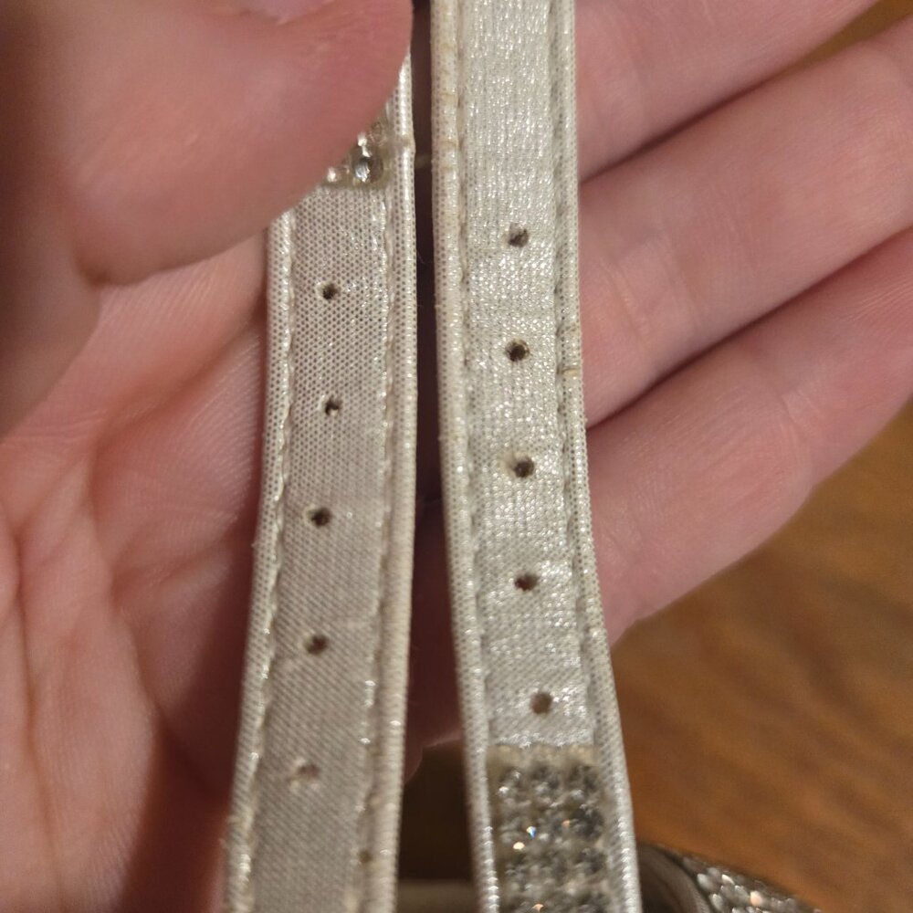 Sparkly Minimalist Ankle Strap Block Heel Sandals… - image 6